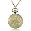 Flat Round with Statue of Liberty Alloy Quartz Pocket Watches WACH-N039-19AB-2