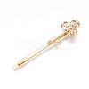 Brass Micro Pave Clear Cubic Zirconia Hair Bobby Pin Findings MAK-N232-002-1