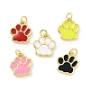 Rack Plating Brass Enamel Charms KK-C008-17G-1