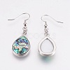 Natural Abalone Shell/Paua Shell Dangle Earrings X-EJEW-F158-A02-2