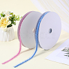 20 Yards Polyester Velvet Elastic Lace Trim with Pleated Organza Trimming OCOR-WH0087-06B-7