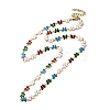 Colorful Enamel Butterfly Link Chain Necklace NJEW-C037-02G-1
