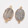 Oval Natural Druzy Agate Links connectors G-M250-06B-1