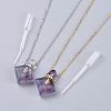 Natural Fluorite Perfume Bottle Pendant Necklaces NJEW-F266-03-2