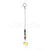 Chakra Heart Crystal Suncatcher Dowsing Pendulum Pendants PALLOY-JF00460-03-7