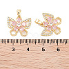 Brass Micro Pave Cubic Zirconia Pendants KK-C051-41G-3