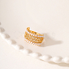 Hollow Brass with ABS Imitation Pearl Beads Wide Band Rings for Women OP9708-2-4