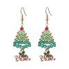 Glass Beads Braided Tree Dangle Earrings EJEW-TA00213-1