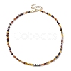 Faceted Round Natural Agate(Dyed & Heated) Beaded Necklaces for Women NJEW-JN04659-6