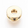 Brass Micro Pave Cubic Zirconia Beads ZIRC-F088-037G-1