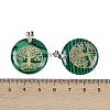 Synthetic Malachite Flat Round Pendants G-Q188-01P-03-3