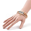 4Pcs 4 Style Natural Wood & Quartz(Dyed) & Shell Pearl Stretch Bracelets BJEW-JB08822-3