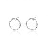 S925 Silver Circle Stud Earrings Geometric Fashion Minimalist Design WI5531-1