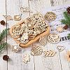 Elecrelive 100Pcs 10 Styles Undyed Natural Wooden Big Pendants WOOD-EL0001-03-6