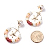Big Ring with Starfish Dangle Stud Earrings EJEW-TA00044-03-3