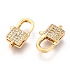 Brass Micro Pave Cubic Zirconia Lobster Claw Clasps ZIRC-O038-25G-2