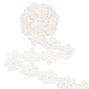 Organza Lace Trim with Resin Imitation Pearl Beads OCOR-WH0085-53B-1