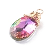 Faceted Glass Pendants PALLOY-JF01370-02-3