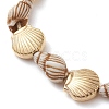 Adjustable Acrylic Shell Shape Braided Bead Bracelet BJEW-JB10145-3