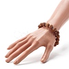Natural Coconut Wood Beads Stretch Bracelets BJEW-JB06642-02-3