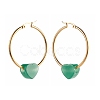 Heart Natural Green Aventurine Beads Earrings for Girl Women EJEW-JE04638-03-4