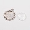 Flower Alloy Pendant Cabochon Settings and Half Round/Dome Clear Glass Cabochons DIY-X0221-AS-FF-3