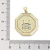 Rack Plating Brass Micro Pave Clear Cubic Zirconia Pendants KK-H474-22G-4