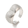 Brass Pave Cubic Zirconia  Open Cuff Rings for Women RJEW-M169-05P-3