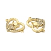 Brass Micro Pave Clear Cubic Zirconia Connector Charms KK-E068-VB350-2