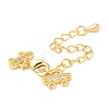 Brass Curb Chain Extenders with Micro Pave Cubic Zirconia X-KK-I705-17G-3