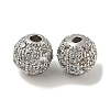 Brass Micro Pave Clear Cubic Zirconia Beads ZIRC-R113-01A-P-1