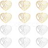 Unicraftale 12Pcs 2 Colors 201 Stainless Steel Filigree Charms STAS-UN0029-90-1