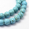 Faceted Synthetical Turquoise Beads Strands G-F382-6mm-01-3