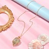 Brass Macrame Pouch Empty Stone Holder for Pendant Necklaces Making NJEW-TA00100-02-4