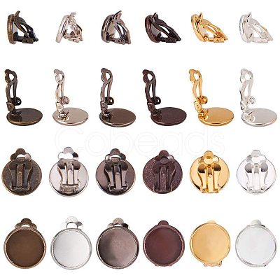 Brass Clip-on Earring Settings KK-PH0035-28-1