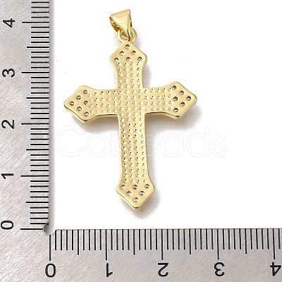 Brass Micro Pave Cubic Zirconia Pendants KK-R002-06G-1