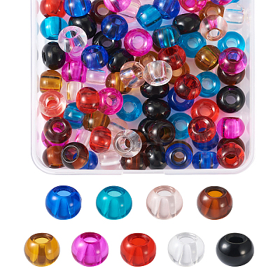 Craftdady 88pcs 8 colors Glass European Beads GLAA-CD0001-10-1