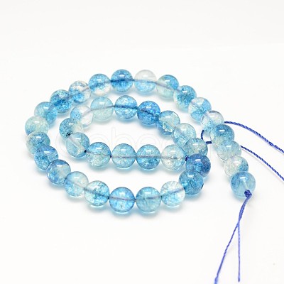 Dyed Round Natural Crackle Quartz Beads Strands G-K084-8mm-03A-1