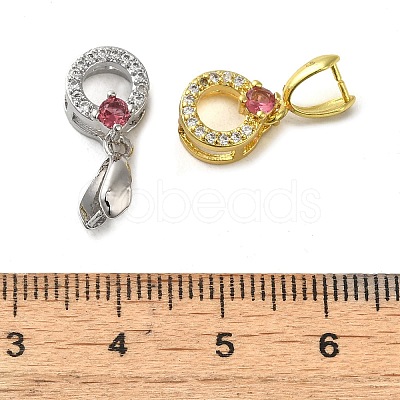 Rack Plating Brass Micro Pave Clear Cubic Zirconia Ice Pick Pinch Bails KK-K340-18-1