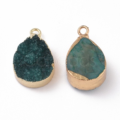 Natural Dyed Druzy Quartz Pendants G-I251-04G-1