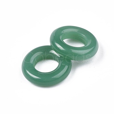 Imitation Jade Glass Linking Rings GLAA-S054-35B-A01-1