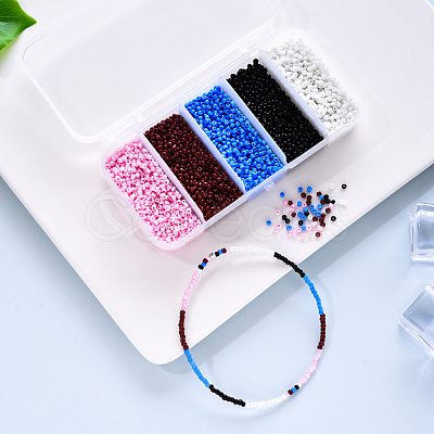 6000Pcs 5 Colors Glass Seed Beads SEED-YW0001-15A-1