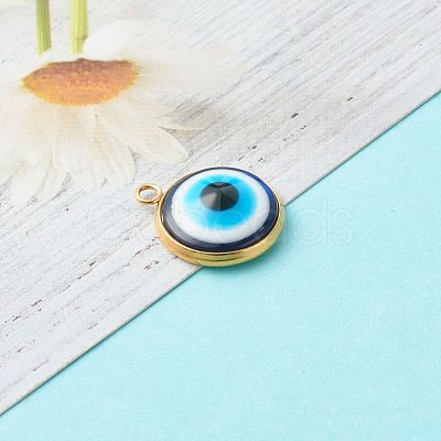 Resin Evil Eye Pendants PALLOY-JF00774-01-1