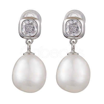 Natural Pearl Ear Studs EJEW-P286-11P-1