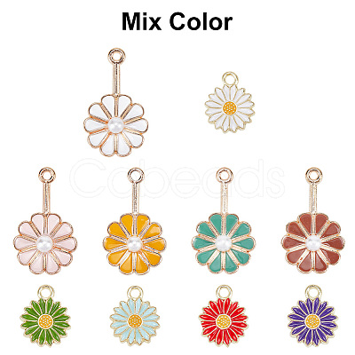 Nbeads 60Pcs 10 Style Alloy Enamel Pendants FIND-NB0004-33-1