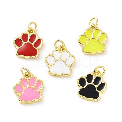 Rack Plating Brass Enamel Charms KK-C008-17G-1