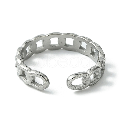 Non-Tarnish 304 Stainless Steel Open Cuff Ring RJEW-L110-040P-1