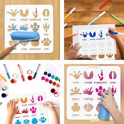 PET Hollow Out Drawing Painting Stencils DIY-WH0405-0038-1