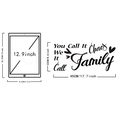 Rectangle with Word PVC Wall Stickers DIY-WH0228-122-1