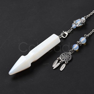 Synthetic Opalite Pointed Dowsing Pendulums G-I322-01P-05-1